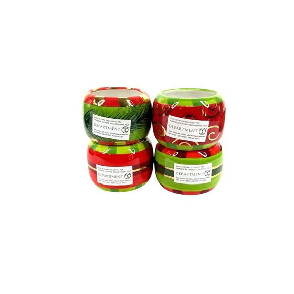 New Dept 56 Christmas Napkin Rings Candlelight Set Of 4 Ceramic Holiday 2004 - Picture 3 of 16